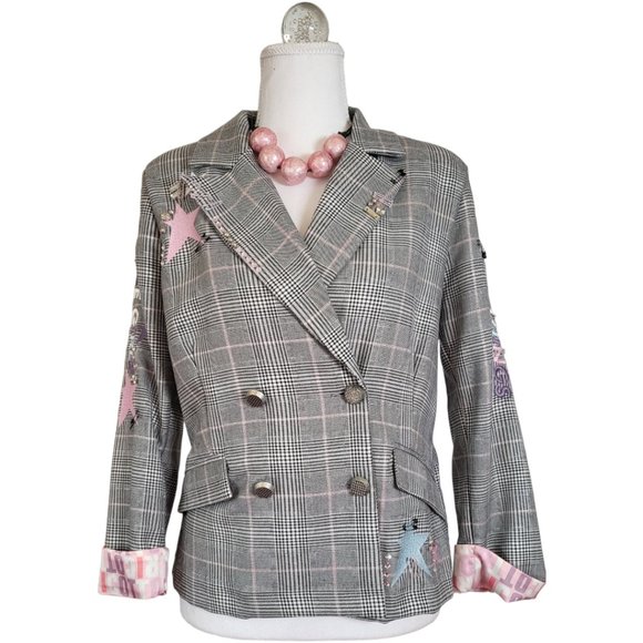Plaid Suit Pink/Grey  Tricotto label SZ 8 - Picture 1 of 11
